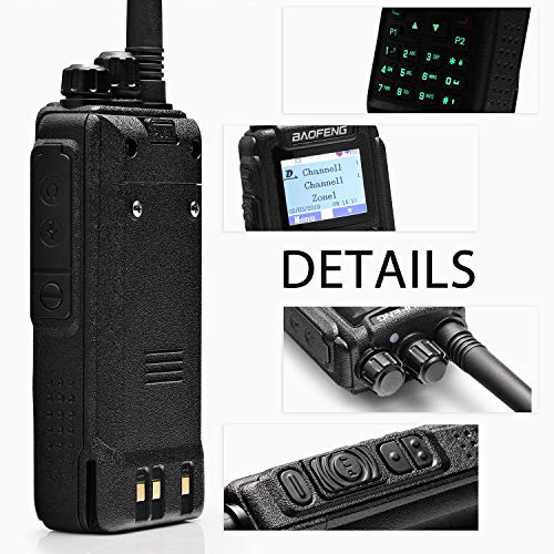 Baofeng DM-1701 Dual Band Dual Time Slot DMR/Analog Two Way Radio, VHF/UHF 3,000 Channels Ham Amateur Radio w/Free Programming Cable, Charger and PTT Earpiece