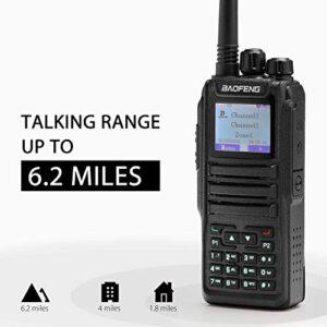 Baofeng DM-1701 Dual Band Dual Time Slot DMR/Analog Two Way Radio, VHF/UHF 3,000 Channels Ham Amateur Radio w/Free Programming Cable, Charger and PTT Earpiece