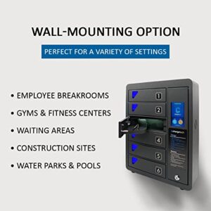 ChargeTech Cell Phone Charging Station Locker w/6 Digital Pin Activated Locking Bays - Lockers Include 1 Apple Lightning and 1 Type-C PD (Model: PPL6)