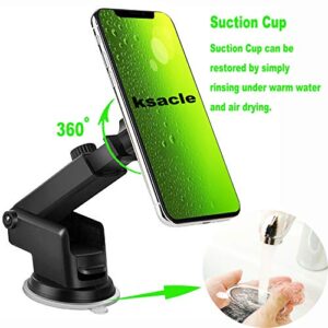 KSACLE Car Phone Mount, Phone Holder, Universal Phone Holder for Car, 360 Degrees Dashboard Desk Wall Bracket for GPS Navigation and Any Smartphones (Black-Dashboard&Air Vent)