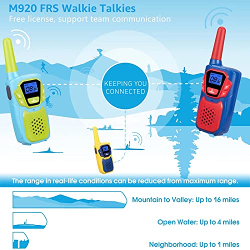 Walkie Talkies for Kids Adults Long Range Rechargeable 3 Pack, Drop Proof Walkie Talkies Toys Gifts for Girls Boys Age 3 5 6 8 9 12, USB Walkie Talkies for Outdoor Indoor Play Camping Birthday Party