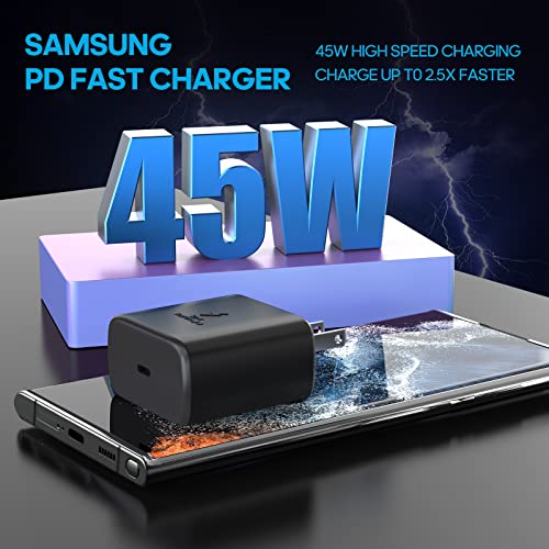 Samsung 45W USB C Fast Charging Block Type C Wall Plug Charging Brick for Samsung Galaxy S23/S23 Ultra/S23 Plus,S22/S22 Ultra/S22 Plus,Note 10/Note 10+/Note, Galaxy Tab S7/S7+/S8/S8+/S8 Ultra