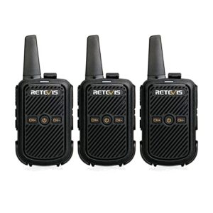 retevis rt15 mini walkie talkies 3 pack,small portable 2 way radios walkie talkies,compact,walky talky rechargeable for family skiing hiking camping,easter gift