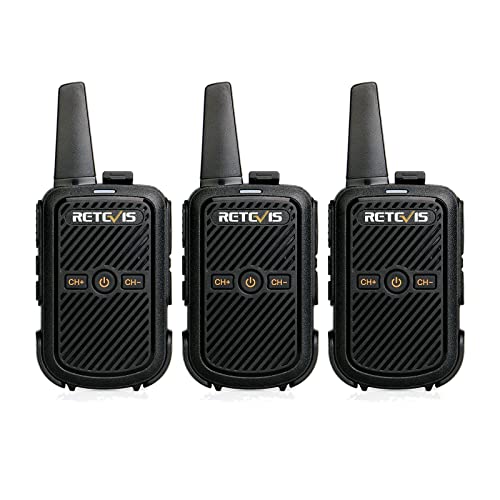 Retevis RT15 Mini Walkie Talkies 3 Pack,Small Portable 2 Way Radios Walkie Talkies,Compact,Walky Talky Rechargeable for Family Skiing Hiking Camping,Easter Gift