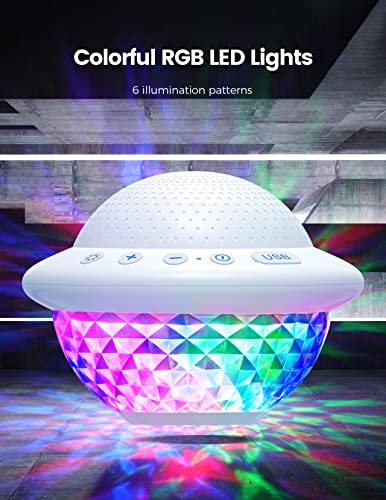 Floating Pool Speakers with Colorful LED Lights, IPX7 Waterproof Hot Tub Bluetooth Speaker, 10W Stereo Loud Sound, Built-in Mic, Portable Wireless Speakers for Shower Bathtub Outdoor Swim,Ideal Gifts