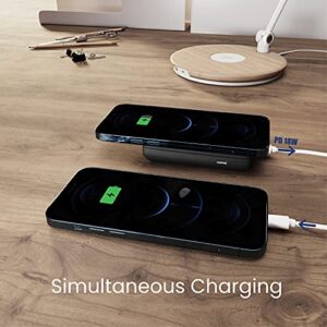 TECHSMARTER 10000mAh 18W USB-C PD Wireless Power Bank Portable Charger with Anti-Slip Suction Cups. Compatible with iPhone 15, 14, 13, 12, 11, SE, X, XR, XS, Samsung S23, S22, S21, S20, S10, S9