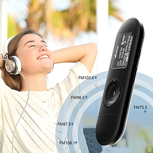 Mp3 Player, USB Mp3 Player with FM Radio,Voice Recorder,idoooz U2 8GB Music Player Expandable UP to 32 GB Support One-Button for Recording (Black)