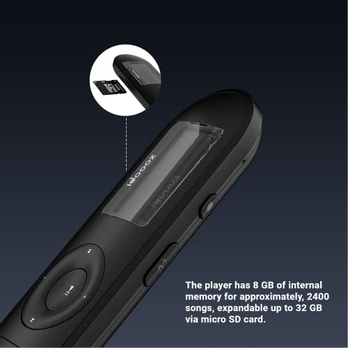 Mp3 Player, USB Mp3 Player with FM Radio,Voice Recorder,idoooz U2 8GB Music Player Expandable UP to 32 GB Support One-Button for Recording (Black)