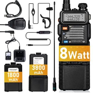 tidradio uv-5r pro 8w ham radio handheld 144-148mhz/420-450mhz tidradio uv-5r dual band two-way radio walkie talkies kit