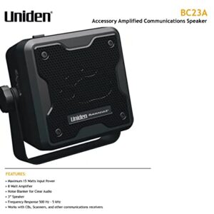 Uniden (BC23A) Bearcat 15-Watt Amplified External Communications Speaker. Durable Rugged Design, Perfect for Amplifying Uniden Scanners, CB Radios, and Other Communications Receivers. , Black