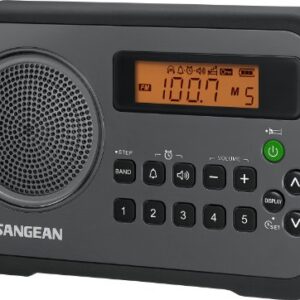 Sangean PR-D18BK AM/FM/Portable Digital Radio with Protective Bumper (Gray/Black) Black/ Grey