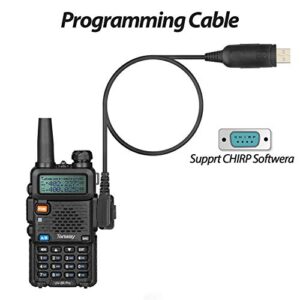 Ham Radio Walkie Talkie UV-5R Pro Dual Band Two Way Radio with one More 3800mAh Battery and Handheld Speaker Mic and Antenna and USB Programming Cable