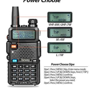 Ham Radio Walkie Talkie UV-5R Pro Dual Band Two Way Radio with one More 3800mAh Battery and Handheld Speaker Mic and Antenna and USB Programming Cable