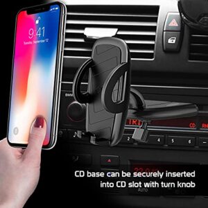 Cellet CD Slot Car Phone Mount Holder Compatible for Apple iPhone 14 Pro Max Plus 13 12 11 Xs Xr X Mini SE Samsung Z Fold, Z Flip, Note 20 10 Galaxy S22 S21, Google Pixel, Motorola Moto