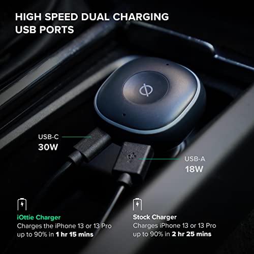 iOttie Aivo Boost Dual Port USB-A/USB-C Car Charger with Alexa Built-in, High-Speed USB-C PD 3.0/QC 4.0+, and USB-A QC 3.0 car Adapter for Apple, Android, and Google Phones and Tablets