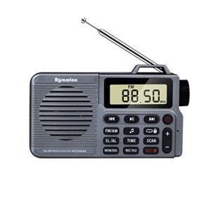 portable am/fm radio, small pocket radio with bluetooth, bass speaker, support micro sd card and record, long battery life, alarm and sleep function