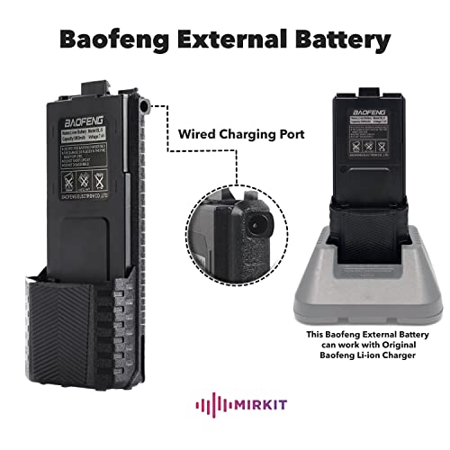 MIRKIT 2pc BAOFENG BL-5 3800mAh Extended Batteries Compatible with UV-5R BF-8HP UV-5RX3 RD-5R UV-5RTP UV-5R+, UV-5X3, Extended Rechargeable Battery Radio USA