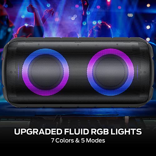 Oraolo Bluetooth Speakers, Speakers Bluetooth Wireless with 24W Stereo Sound, RGB Lights 24H Playtime, Bluetooth 5.3, AUX-in, Portable Speaker IPX6 Waterproof for Outdoor Camping