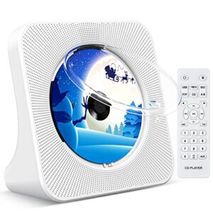 cd player desktop cd player with speakers cd players for home bluetooth 5.0 with remote control kovcdvi with dust cover display fm radio timer usb aux headphone port