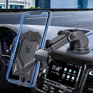 manords car phone mount holder for dashboard windshield compatible with all iphone & android cell phones, black