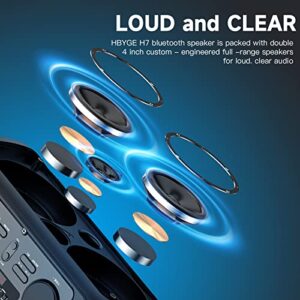 HBYGE 60W Bluetooth Speakers, Portable Speaker 100ft Wireless with Colorful Lights, Subwoofer, Microphone, Remote, FM Radio, TWS, USB. Bluetooth 5.0 Party Speaker for Home