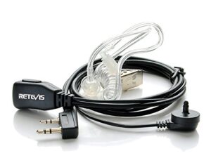 retevis 2 pin ptt mic covert acoustic headset compatible with kenwood puxing baofeng uv-5r uv-5ra 888s retevis rt22 rt21 h777 (1 pack)