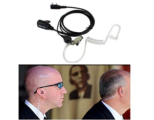 Retevis 2 Pin PTT Mic Covert Acoustic Headset Compatible with Kenwood PUXING Baofeng UV-5R UV-5RA 888S Retevis RT22 RT21 H777 (1 Pack)