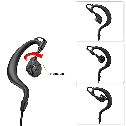 R SPIDER WIRELESS Two Way Radio Earpiece with PTT Compatible with Kenwood 2.5mm+3.5mm 2-Pin Walkie Talkie Headsets Single Wire Mic Headphone