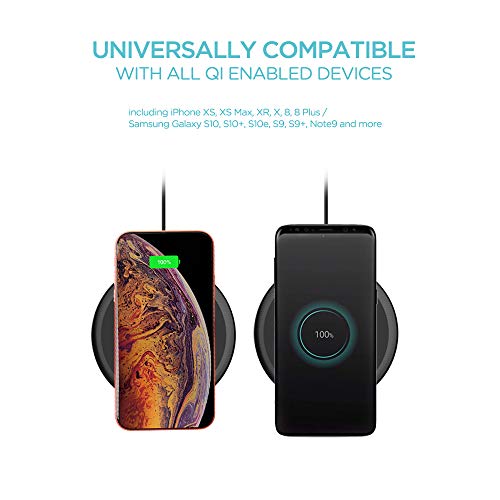 Wireless Charger, KEYMOX 5W charger compatible with all QI-Enable Devices Including iPhone 12/12 Mini/12 Pro Max /11 Pro,AirPods, Galaxy S20,S10, Note 10 (No AC Charger)