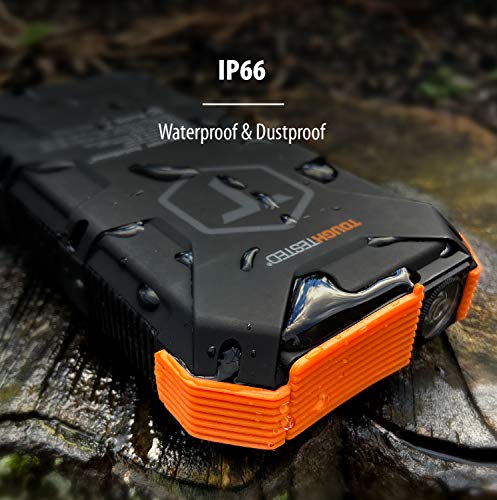 ToughTested Bigfoot Portable Solar Charger - with 4-Mode LED Flashlight- IP67 All Weather, High Efficiency Solar Panel Charger for iPhone & Android Smartphones & Tablets, Drones, Cameras, (24000mAh)