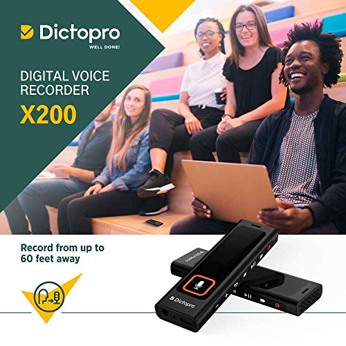 Dictopro Digital Voice Activated Recorder w/Password Protection-HQ Recording from 60ft,Record Lectures&Meetings, Sensitive Microphone, Automatic Noise Reduction, 582H Playback, Small & Portable,USB,8G