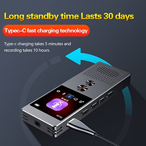 JHSNOEL 64GB Digital Voice Recorder:One-Key Recording Password Protection 28 Hours of Continuous Recording is Possible MP3 Player for Lectures Meetings Interviews,Device with Playback,Variable Speed