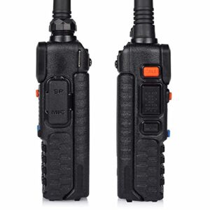 BAOFENG UV-5RTP 8/4/1W Two-Way Radio, High Power Dual Band Long Range for Adults, Tri-Power Handheld Ham Radio with Speaker Mic, Programming Cable (2 Pack)