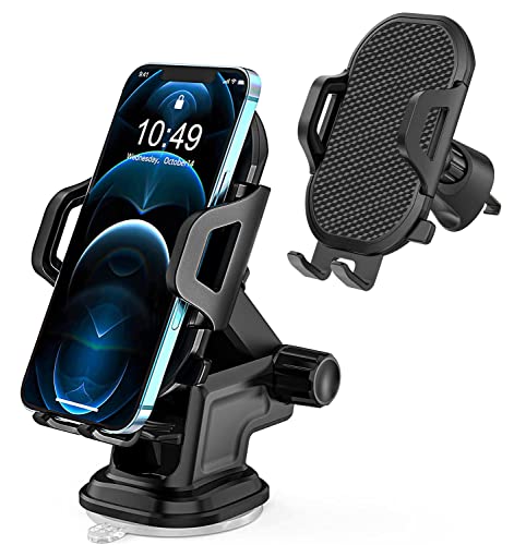 Car Phone Mount Holder for Samsung Galaxy S21 S20 S22 S23 Plus Ultra FE 5G,A21 A52 A12 A50 A20 A10E A31 A11 A02S A6,Google Pixel 4A 5G/5 4 XL 3A and All Cell Phone,Windshield/Dashboard/Window+Air Vent