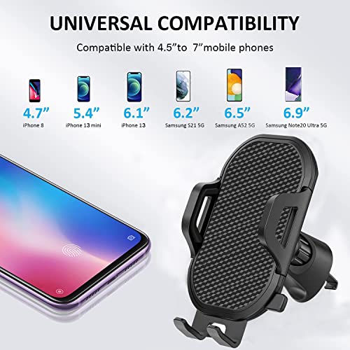 Car Phone Mount Holder for Samsung Galaxy S21 S20 S22 S23 Plus Ultra FE 5G,A21 A52 A12 A50 A20 A10E A31 A11 A02S A6,Google Pixel 4A 5G/5 4 XL 3A and All Cell Phone,Windshield/Dashboard/Window+Air Vent