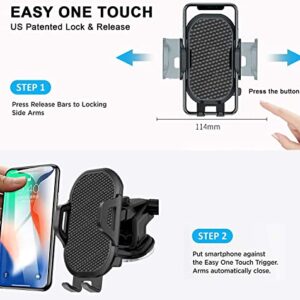 Car Phone Mount Holder for Samsung Galaxy S21 S20 S22 S23 Plus Ultra FE 5G,A21 A52 A12 A50 A20 A10E A31 A11 A02S A6,Google Pixel 4A 5G/5 4 XL 3A and All Cell Phone,Windshield/Dashboard/Window+Air Vent