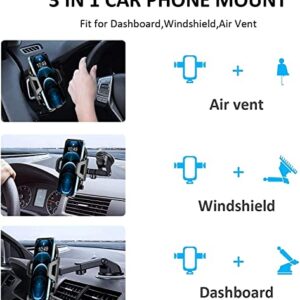 Car Phone Mount Holder for Samsung Galaxy S21 S20 S22 S23 Plus Ultra FE 5G,A21 A52 A12 A50 A20 A10E A31 A11 A02S A6,Google Pixel 4A 5G/5 4 XL 3A and All Cell Phone,Windshield/Dashboard/Window+Air Vent