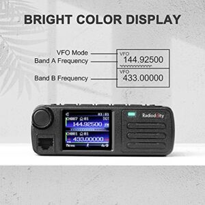 [Newest CPS & Firmware] Radioddity DB25-D Dual Band DMR Mobile Radio, 20W VHF UHF Digital Transceiver with GPS APRS, 4000CH 300,000 Contacts, Dual Time Slot Tier II Vehicle Car Ham Radio