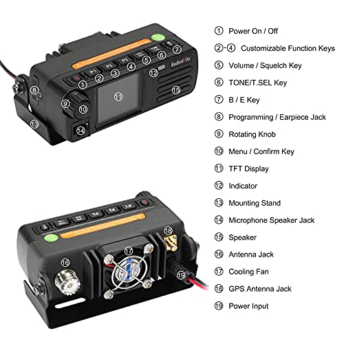 [Newest CPS & Firmware] Radioddity DB25-D Dual Band DMR Mobile Radio, 20W VHF UHF Digital Transceiver with GPS APRS, 4000CH 300,000 Contacts, Dual Time Slot Tier II Vehicle Car Ham Radio