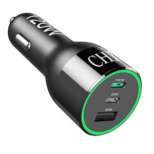 120w usb c car charger, chipofy pd 100w pps 45w qc30w super fast charging laptop led cigarette lighter for macbook ipad iphone 14 13 12 pro max samsung s22 s21 ultra note 20 and more