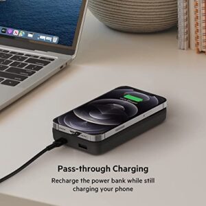 Belkin BoostCharge Magnetic 10k MAh Power Bank - Magnetic 7.5W Fast IPhone Charger - MagSafe Compatible Battery Pack Wireless Charger - USBC Charger - Portable Charger For iPhone 14, iPhone 13 & 12