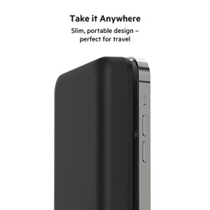 Belkin BoostCharge Magnetic 10k MAh Power Bank - Magnetic 7.5W Fast IPhone Charger - MagSafe Compatible Battery Pack Wireless Charger - USBC Charger - Portable Charger For iPhone 14, iPhone 13 & 12