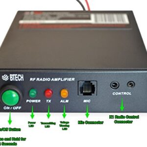 BTECH AMP-U25 Amplifier for UHF (400-480MHz), 20-40W Output (2-6W Input), Analog and Digital Modes, Compatible with All Handheld Radios: BTECH, BaoFeng, Kenwood, Yaesu, ICOM, Motorola