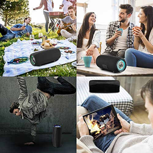 ROYQUEEN Bluetooth Speaker,30W Loud Stereo Sound Portable Speaker,Deep Bass,IP67 Waterproof and Dustproof,Wireless Dual Pairing,Built-in Mic,for Outdoor,Indoor