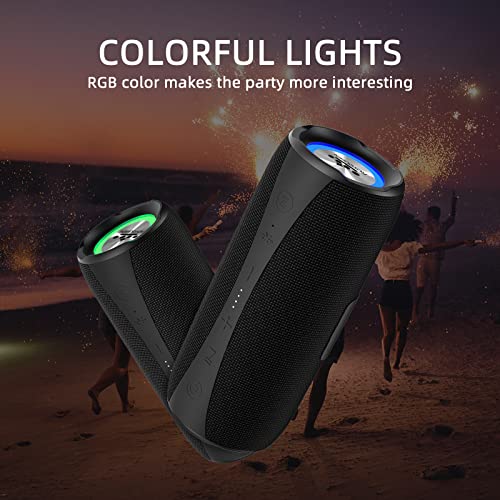 ROYQUEEN Bluetooth Speaker,30W Loud Stereo Sound Portable Speaker,Deep Bass,IP67 Waterproof and Dustproof,Wireless Dual Pairing,Built-in Mic,for Outdoor,Indoor