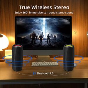 ROYQUEEN Bluetooth Speaker,30W Loud Stereo Sound Portable Speaker,Deep Bass,IP67 Waterproof and Dustproof,Wireless Dual Pairing,Built-in Mic,for Outdoor,Indoor