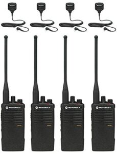 motorola solutions rdu4100 business two-way radios with hkln4606 speaker mics 4-pack