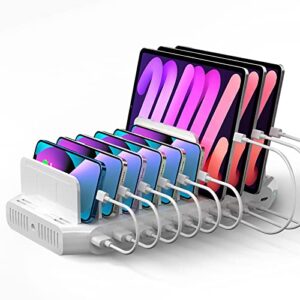 unitek usb c charging station, 120w 10 port type c charging organizer for multiple devices, iphone, smartphones, tablets, supports 10 ipads charging simultaneously- [ul certified]