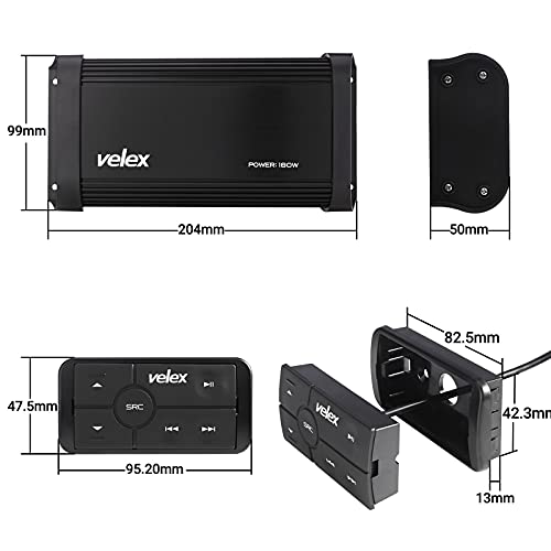 velex Marine Bluetooth Amplifier Speaker Package…