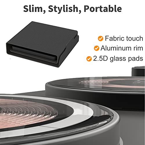 Transparent Foldable Wireless Charger Station 3 in 1, Magnetic Dual Wireless Charging Pad for Multiple Devices, iPhone, AirPods, Apple Watch